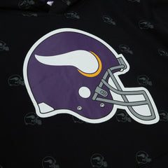 Minnesota Vikings Allover Print Fleece Pullover Hoodie Black | Mitchell & Ness