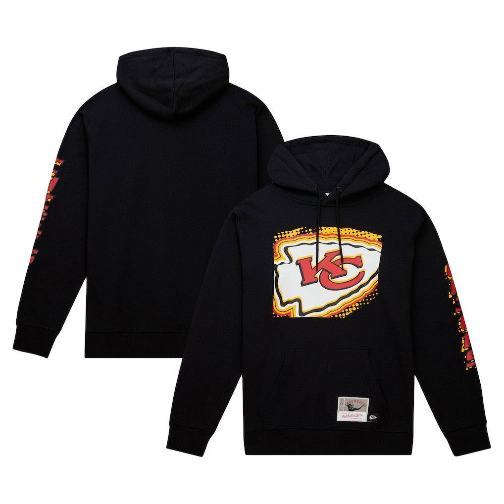 Kansas City Chiefs Gridiron Classics Big Face 7.0 Pullover Hoodie Black | Mitchell & Ness