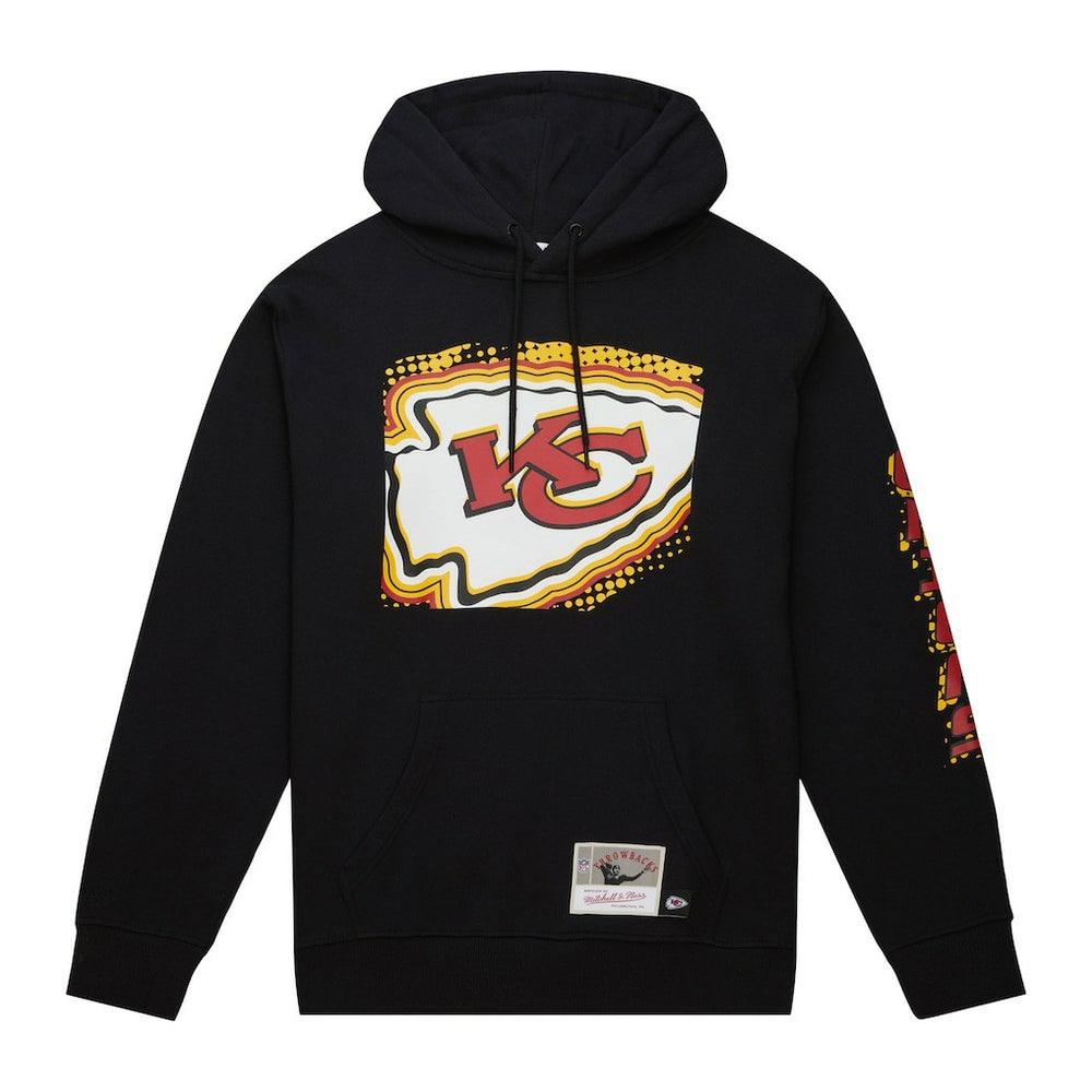 Kansas City Chiefs Gridiron Classics Big Face 7.0 Pullover Hoodie Black | Mitchell & Ness