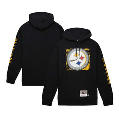 Pittsburgh Steelers Gridiron Classics Big Face 7.0 Pullover Hoodie Black | Mitchell & Ness