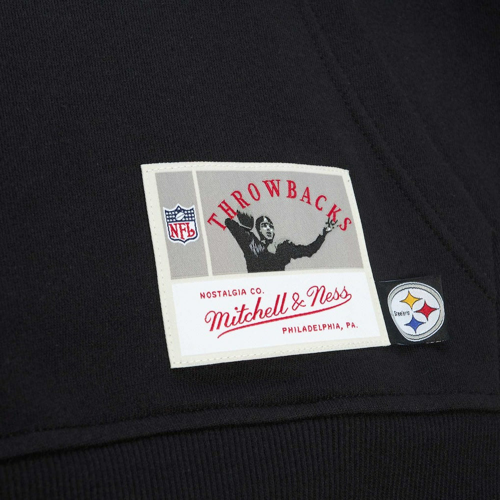 Pittsburgh Steelers Gridiron Classics Big Face 7.0 Pullover Hoodie Black | Mitchell & Ness