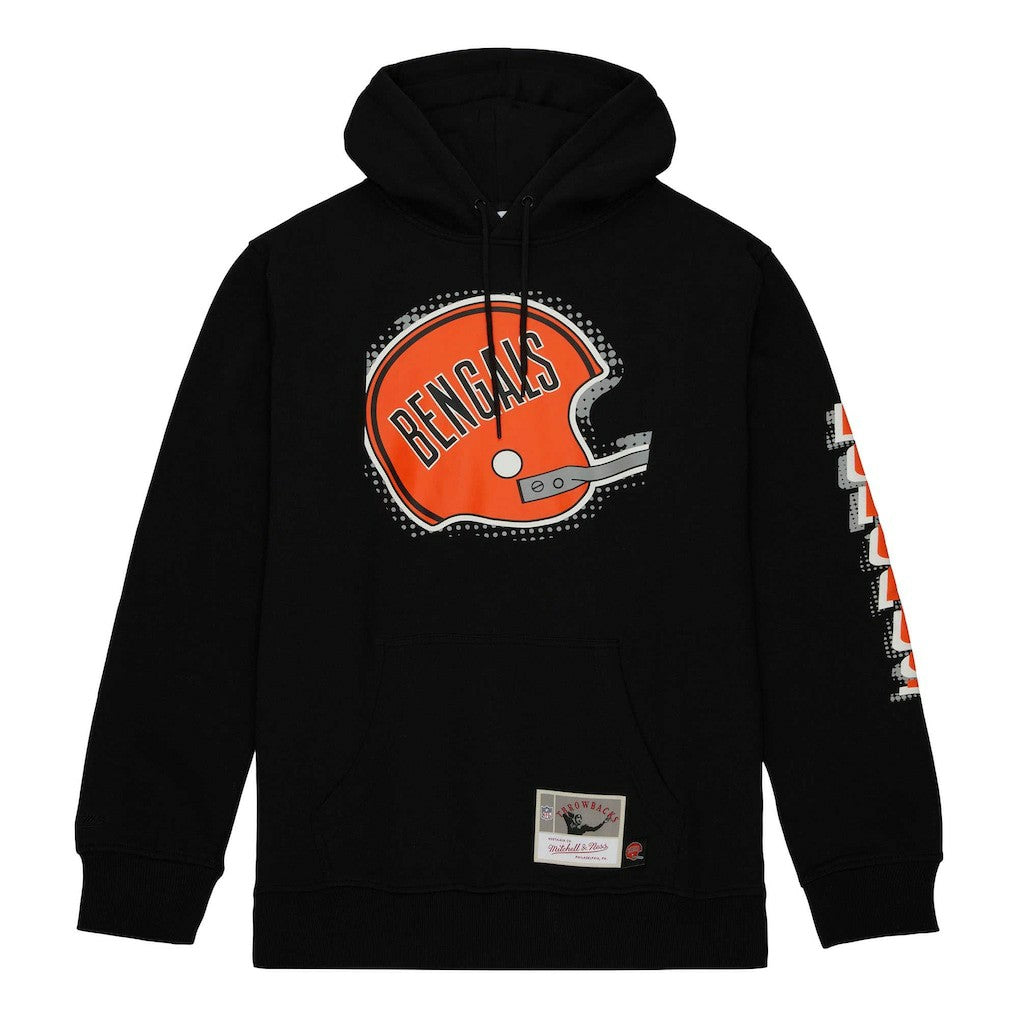 Cincinnati Bengals Gridiron Classics Big Face 7.0 Pullover Hoodie Black | Mitchell & Ness