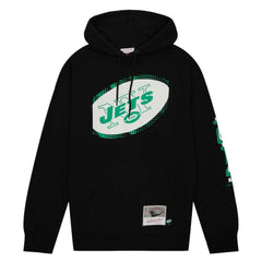 New York Jets Gridiron Classics Big Face 7.0 Pullover Hoodie Black | Mitchell & Ness