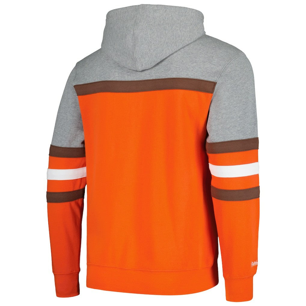 Cleveland Browns Head Coach Pullover Hoodie Orange/Heather Gray | Mitchell & Ness