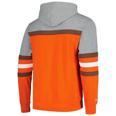 Cleveland Browns Head Coach Pullover Hoodie Orange/Heather Gray | Mitchell & Ness