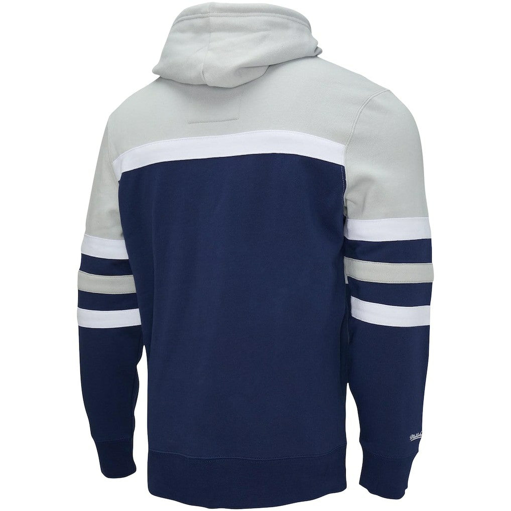 Dallas Cowboys Head Coach Pullover Hoodie Navy/Heather Gray | Mitchell & Ness