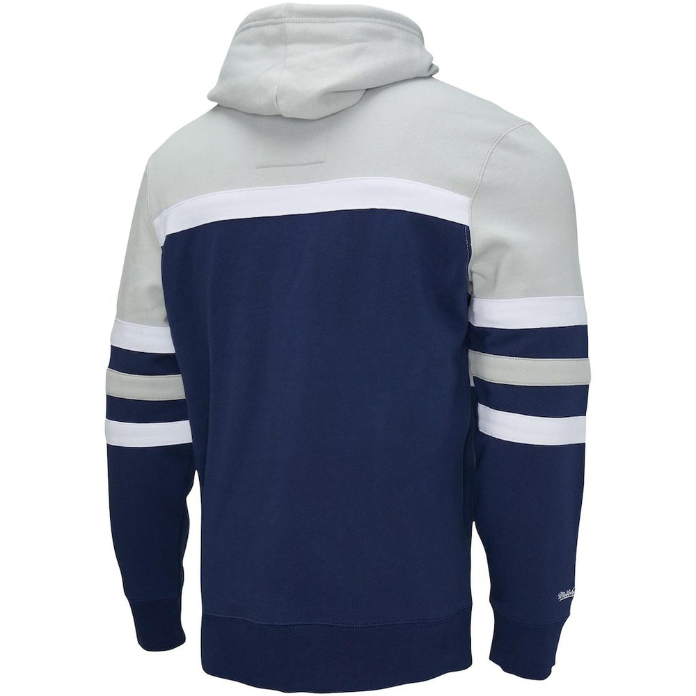 Dallas Cowboys Head Coach Pullover Hoodie Navy/Heather Gray | Mitchell & Ness
