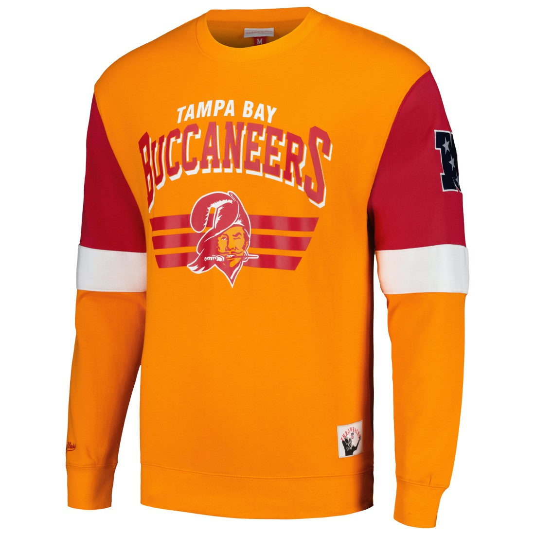 Tampa Bay Buccaneers Gridiron Classics Allover 3.0 Pullover Sweatshirt Orange | Mitchell & Ness