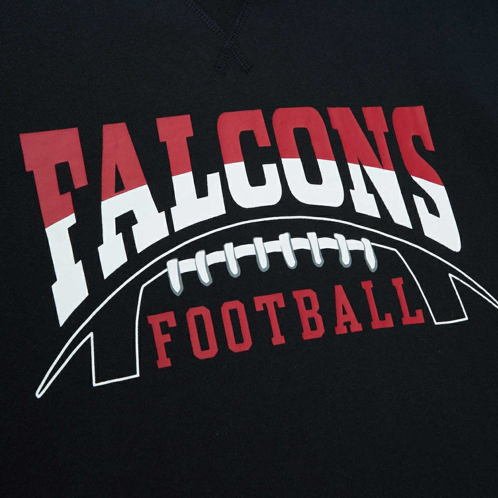 Atlanta Falcons Pre-Game Short Sleeve Pullover Hoodie Black | Mitchell & Ness