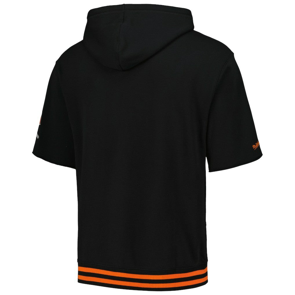 Cincinnati Bengals Pre-Game Short Sleeve Pullover Hoodie Black | Mitchell & Ness