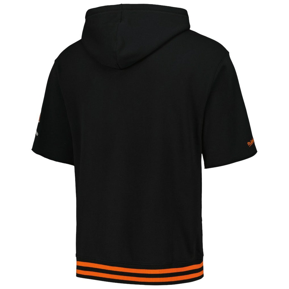 Cincinnati Bengals Pre-Game Short Sleeve Pullover Hoodie Black | Mitchell & Ness