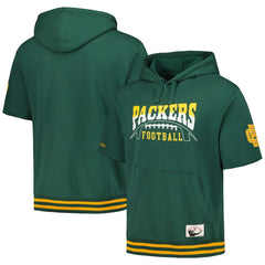 Green Bay Packers Pre-Game Short Sleeve Pullover Hoodie Green | Mitchell & Ness