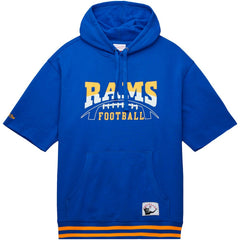 Los Angeles Rams Pre-Game Short Sleeve Pullover Hoodie Royal | Mitchell & Ness
