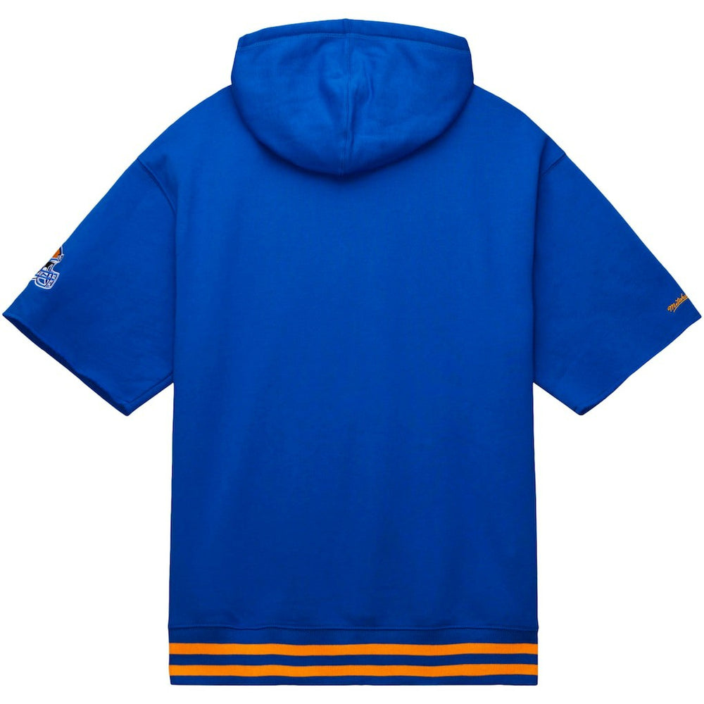 Los Angeles Rams Pre-Game Short Sleeve Pullover Hoodie Royal | Mitchell & Ness