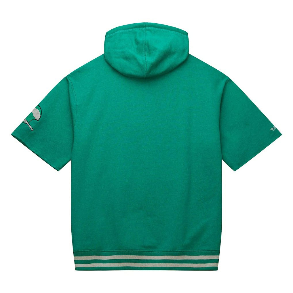 Philadelphia Eagles Pre-Game Short Sleeve Pullover Hoodie Kelly Green | Mitchell & Ness