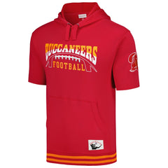 Tampa Bay Buccaneers Pre-Game Short Sleeve Pullover Hoodie Red | Mitchell & Ness