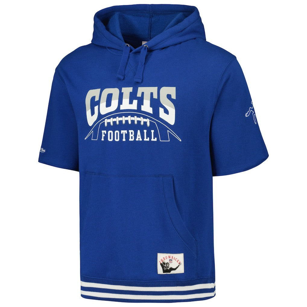 Indianapolis Colts Pre-Game Short Sleeve Pullover Hoodie Royal | Mitchell & Ness