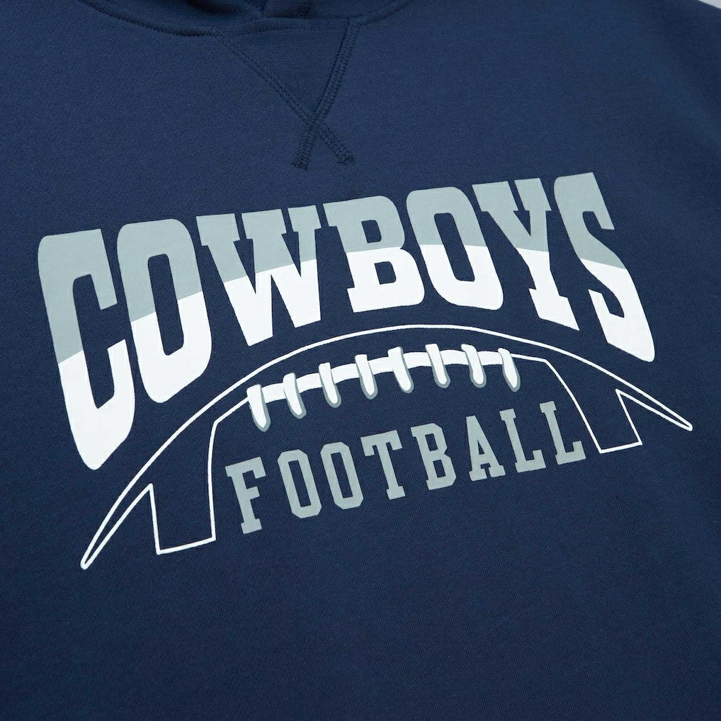 Dallas Cowboys Pre-Game Short Sleeve Pullover Hoodie Navy | Mitchell & Ness