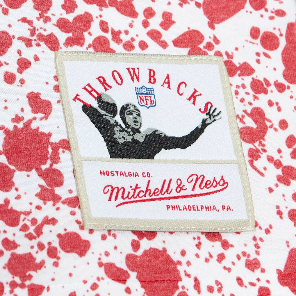 New England Patriots Team Burst Sublimated T-Shirt White | Mitchell & Ness