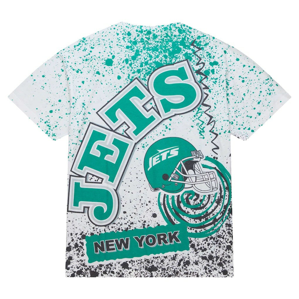 New York Jets Team Burst Sublimated T-Shirt White | Mitchell & Ness