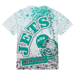 New York Jets Team Burst Sublimated T-Shirt White | Mitchell & Ness