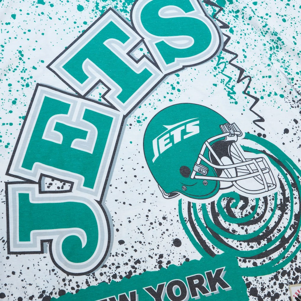 New York Jets Team Burst Sublimated T-Shirt White | Mitchell & Ness