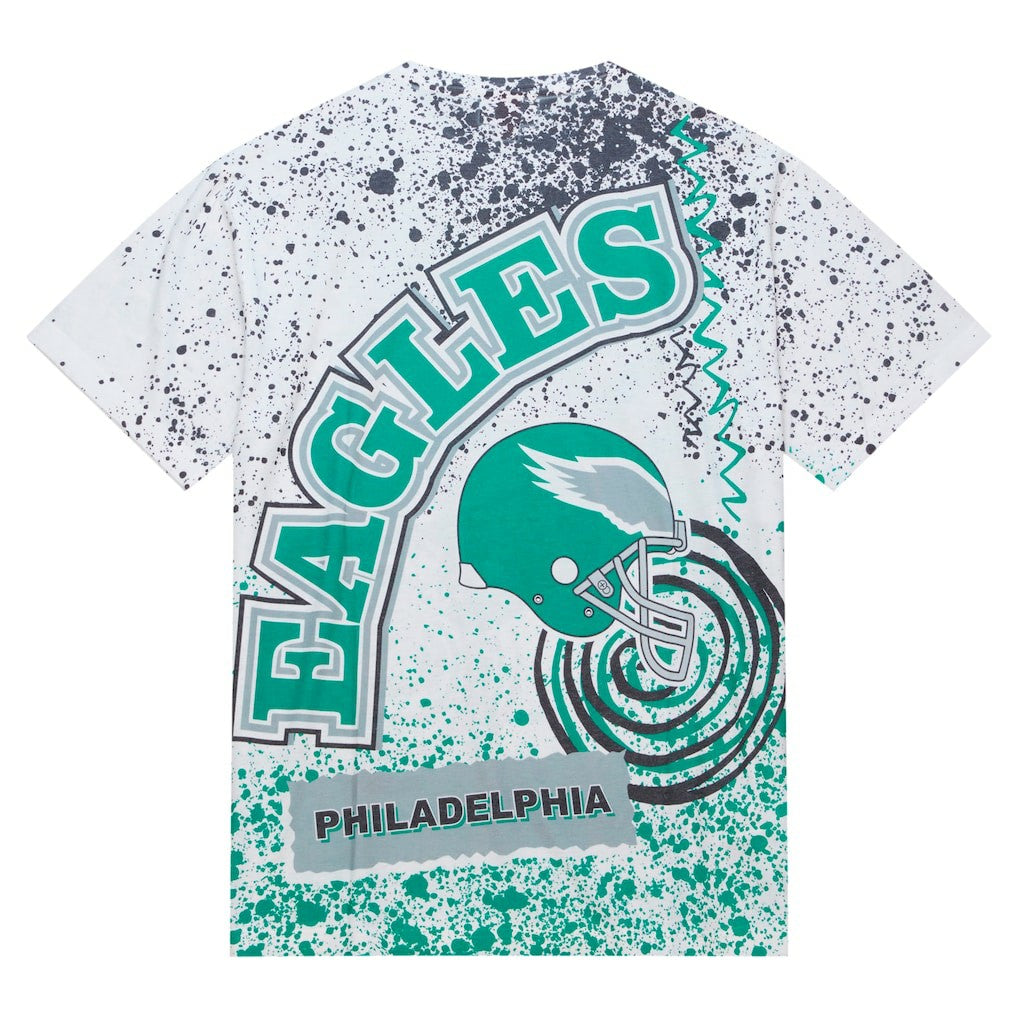 Philadelphia Eagles Team Burst Sublimated T-Shirt White | Mitchell & Ness