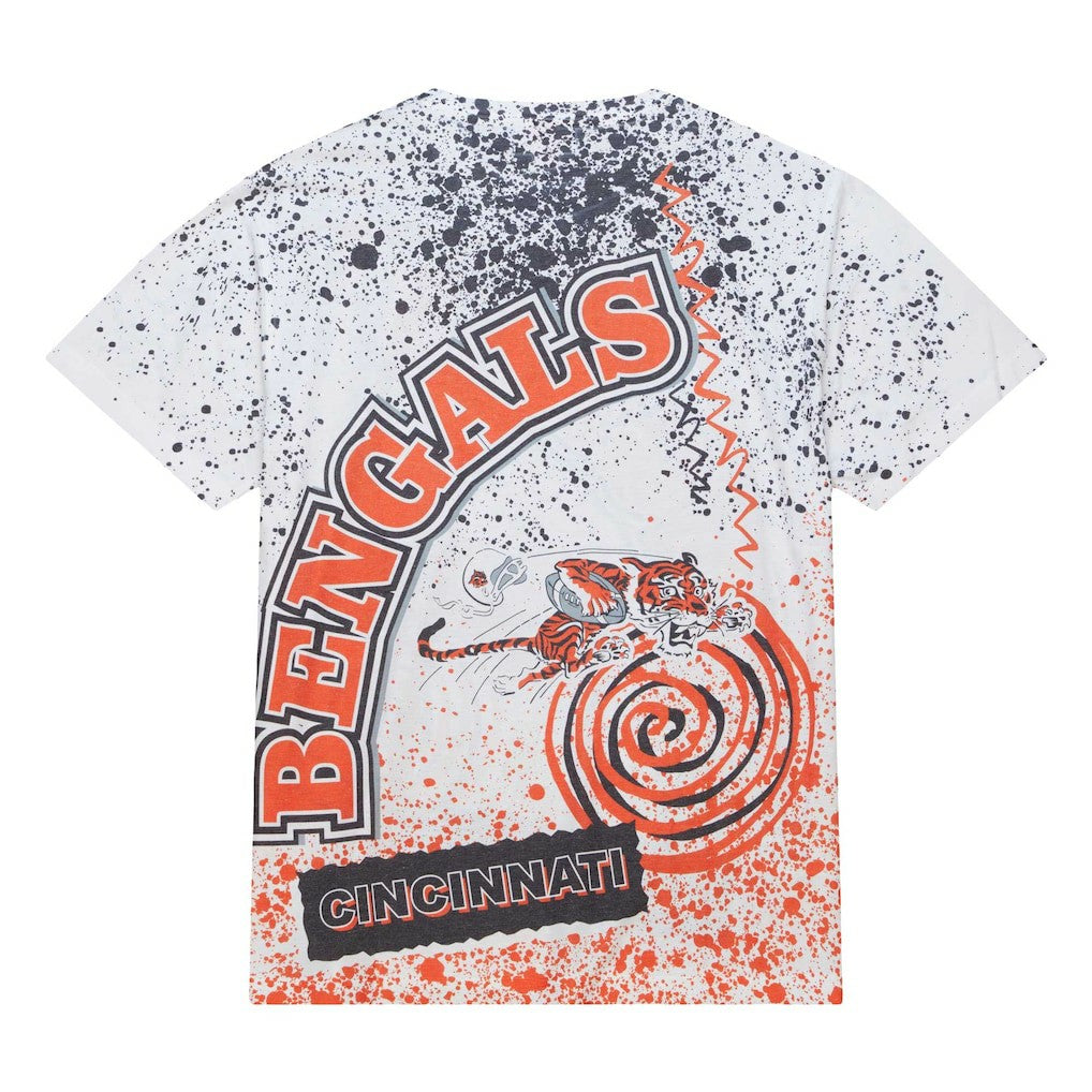 Cincinnati Bengals Team Burst Sublimated T-Shirt White | Mitchell & Ness