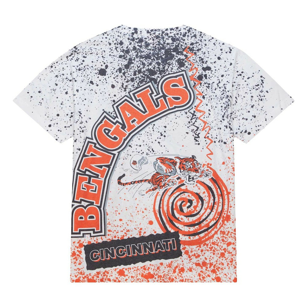 Cincinnati Bengals Team Burst Sublimated T-Shirt White | Mitchell & Ness