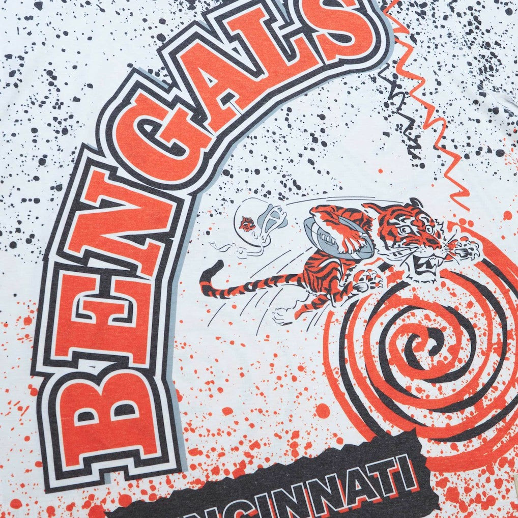 Cincinnati Bengals Team Burst Sublimated T-Shirt White | Mitchell & Ness