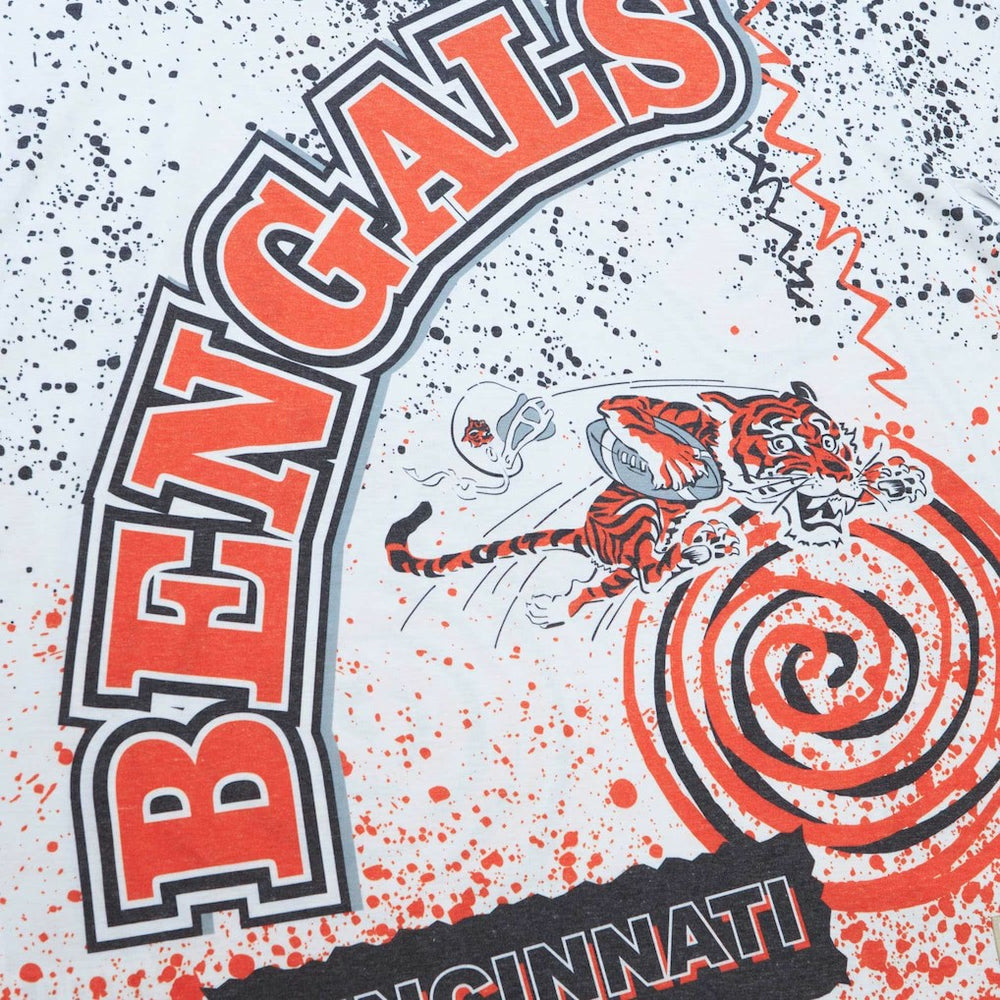 Cincinnati Bengals Team Burst Sublimated T-Shirt White | Mitchell & Ness