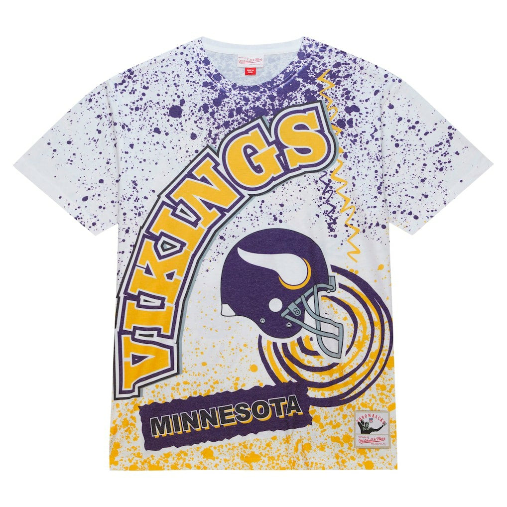 Minnesota Vikings Team Burst Sublimated T-Shirt White | Mitchell & Ness