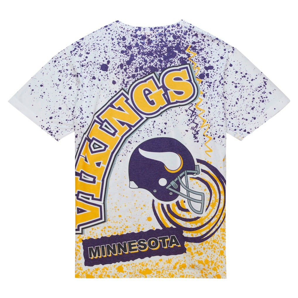 Minnesota Vikings Team Burst Sublimated T-Shirt White | Mitchell & Ness