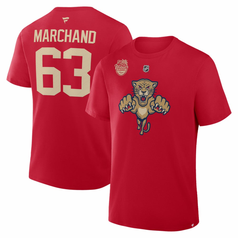 Brad Marchand Florida Panthers Fanatics 2026 NHL Winter Classic Authentic Stack Name & Number T-Shirt - Red - NHL