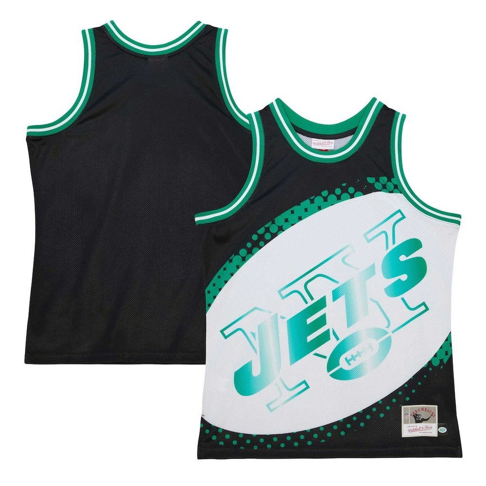 New York Jets Big Face 7.0 Fashion Tank Top Black | Mitchell & Ness