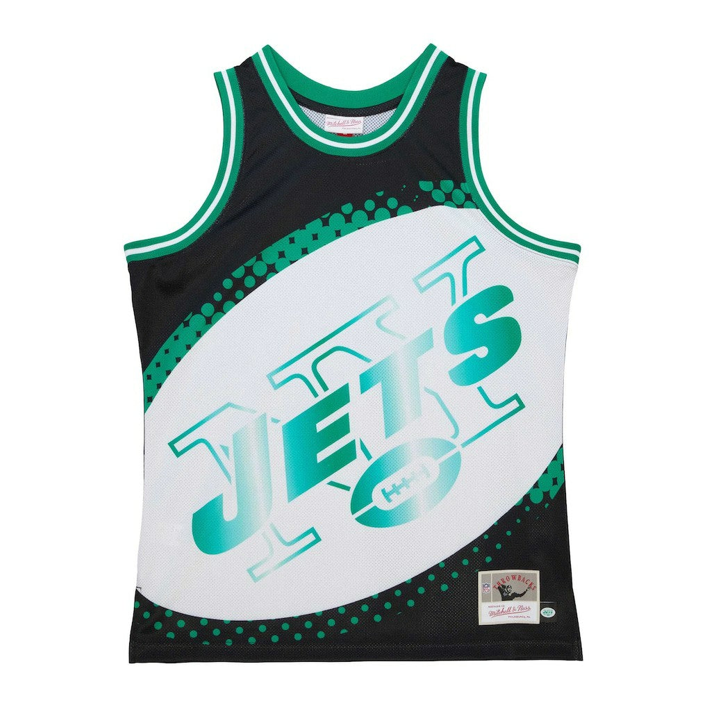 New York Jets Big Face 7.0 Fashion Tank Top Black | Mitchell & Ness