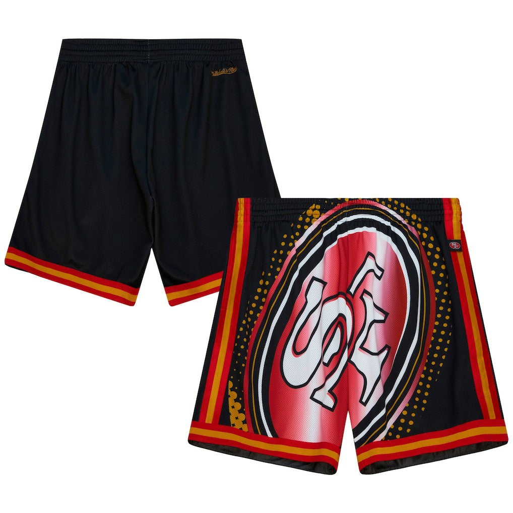 San Francisco 49ers Big Face 7.0 Fashion Shorts Black | Mitchell & Ness