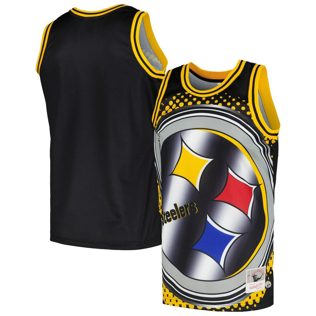 Pittsburgh Steelers Big Face 7.0 Fashion Tank Top Black | Mitchell & Ness
