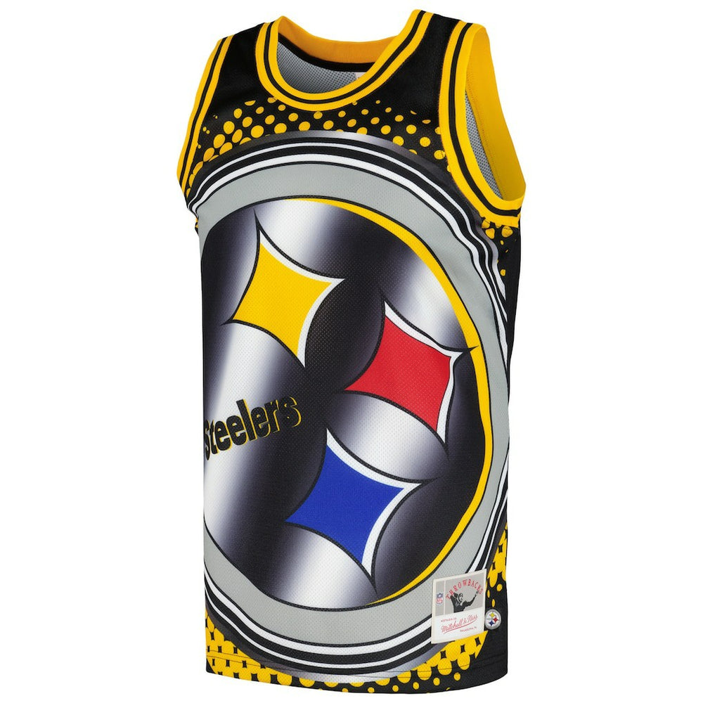 Pittsburgh Steelers Big Face 7.0 Fashion Tank Top Black | Mitchell & Ness