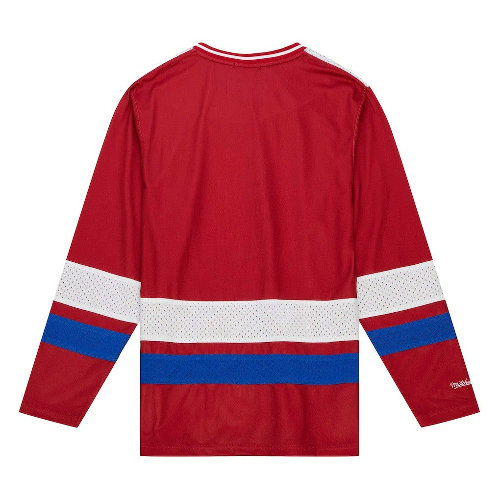 Buffalo Bills Women's Big Face 7.0 Long Sleeve Jersey T-Shirt Red | Mitchell & Ness