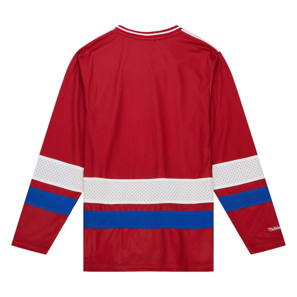 Buffalo Bills Women's Big Face 7.0 Long Sleeve Jersey T-Shirt Red | Mitchell & Ness
