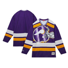 Minnesota Vikings Women's Big Face 7.0 Long Sleeve Jersey T-Shirt Purple | Mitchell & Ness