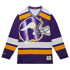 Minnesota Vikings Women's Big Face 7.0 Long Sleeve Jersey T-Shirt Purple | Mitchell & Ness