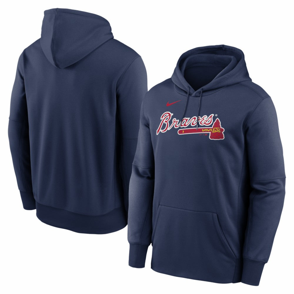 Atlanta Braves Nike Primary Wordmark Therma Hoodie - MLB