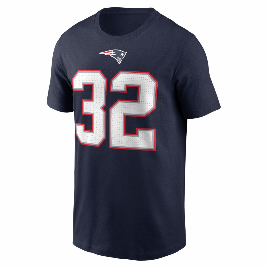 TreVeyon Henderson New England Patriots Name & Number T-Shirt Navy | Nike for Sale