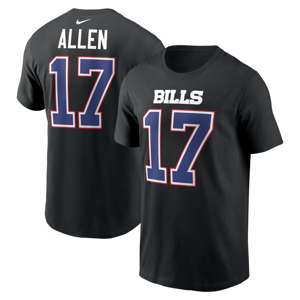 Josh Allen Buffalo Bills Carbon Name & Number T-Shirt Black | Nike for Sale