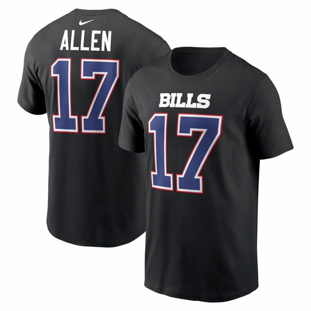 Josh Allen Buffalo Bills Carbon Name & Number T-Shirt Black | Nike for Sale