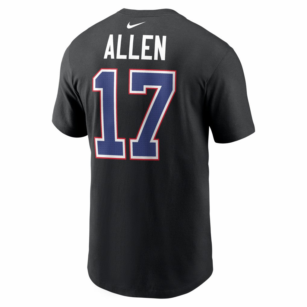 Josh Allen Buffalo Bills Carbon Name & Number T-Shirt Black | Nike for Sale