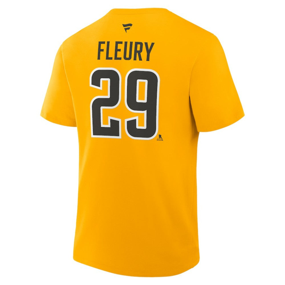 Marc-Andre Fleury Pittsburgh Penguins Fanatics Authentic Stack Name & Number T-Shirt - Gold - NHL