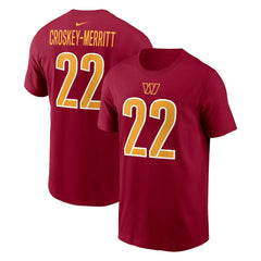Jacory Croskey-Merritt Washington Commanders Player Name & Number T-Shirt Burgundy | Nike for Sale